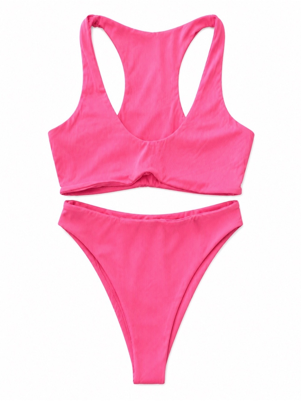naked wardrobe Vibrant Hot Pink Racerback Bikini Set